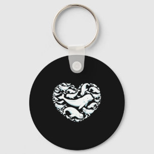 Beluga Whales Valentine Days For Kids Boy Girl Men Key Ring