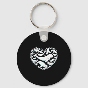 Beluga Whales Valentine Days For Kids Boy Girl Men Key Ring