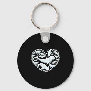 Beluga Whales Valentine Days For Kids Boy Girl Men Key Ring