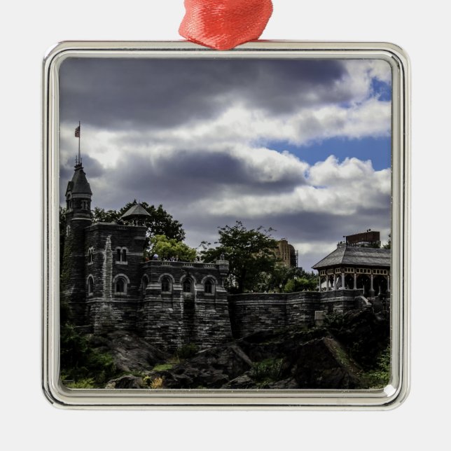Belvedere Castle in Central Park, New York Metal Tree Decoration (Front)