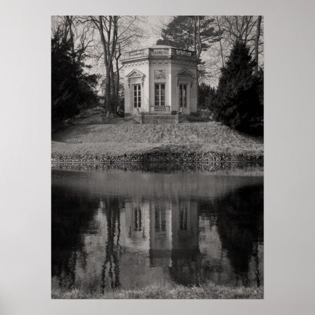 Belvedere Teahouse in Black & White Poster (Front)