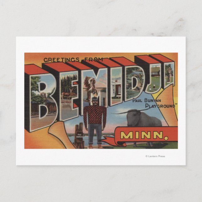 Bemidji, Minnesota - Large Letter Scenes Postcard (Front)