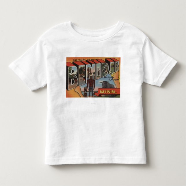 Bemidji, Minnesota - Large Letter Scenes Toddler T-Shirt (Front)