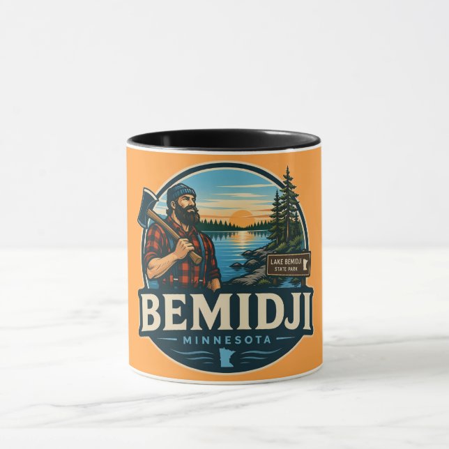 Bemidji Minnesota Paul Bunyan Rustic Northwoods Mug (Center)