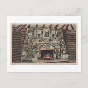 Bemidji, MN - View of the Fireplace of States Postcard