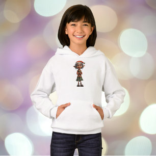 Bemused Grandma Christmas Elf Girl's Hoodie