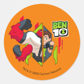 Ben 10 Four Arms DNA Transformation Classic Round Sticker
