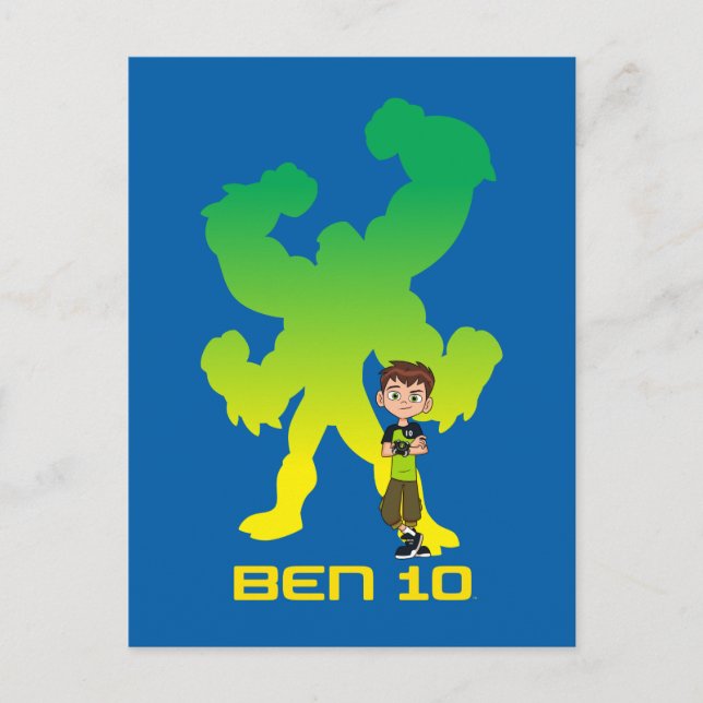 Ben 10 & Four Arms Shadow Invitation Postcard (Front)