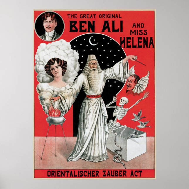 Ben Ali  Illusionist Magician Vintage Poster (Front)