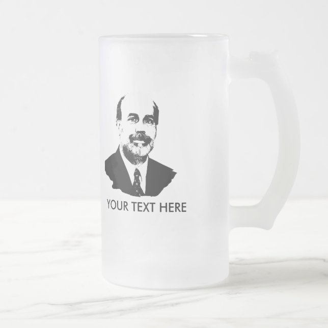 Ben Bernanke Frosted Glass Beer Mug (Right)