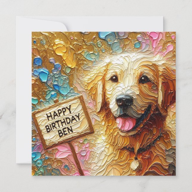 BEN ~ Birthday Card ~ Golden Retriever ~ (Front)