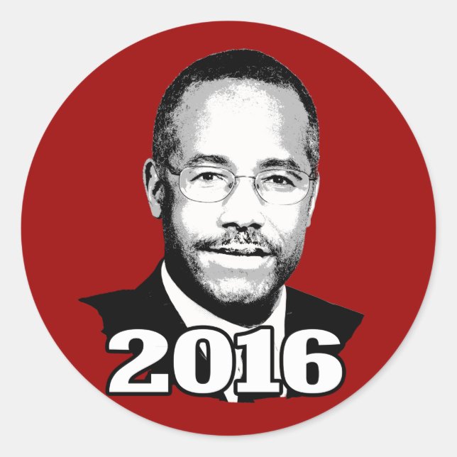 BEN CARSON 2016 CANDIDATE CLASSIC ROUND STICKER (Front)
