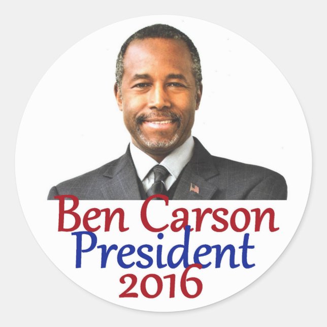 Ben CARSON 2016 Classic Round Sticker (Front)