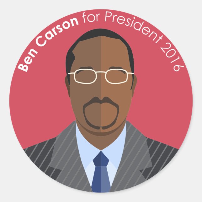 Ben Carson 2016 for president custom sticker (Front)