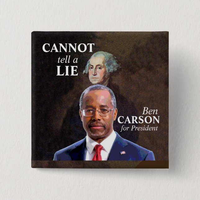 Ben Carson for President 15 Cm Square Badge (Front)