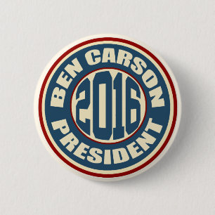 Ben Carson for President in 2016 6 Cm Round Badge
