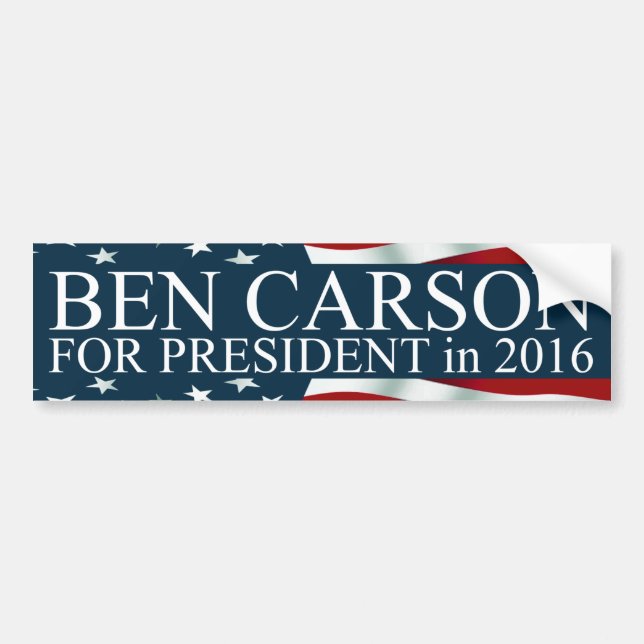 Ben Carson for President in 2016 Bumper Sticker (Front)