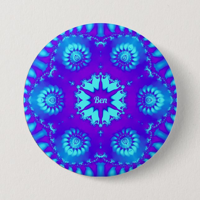 BEN ~ COOL! ~ Shades of Purple and Blue ~ Button (Front)
