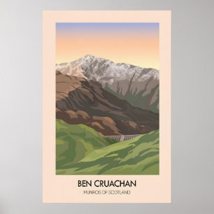 Ben Cruachan Munros of Scotland Travel Poster