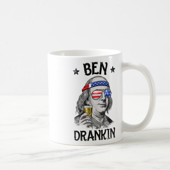 Ben Drankin 4th Of July Benjamin Franklin Men Wome Coffee Mug (Right)