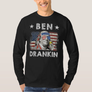 Ben Drankin American Flag Funny Ben Franklin 4th T-Shirt