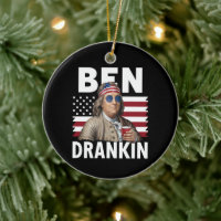 Ben Drankin Beer 4th of July Vintage Flag Funny