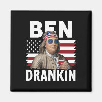 Ben Drankin Beer 4th of July Vintage Flag Funny