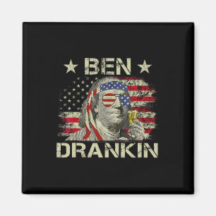 Ben Drankin Benjamin Franklin 4th Of July Funny Dr Magnet