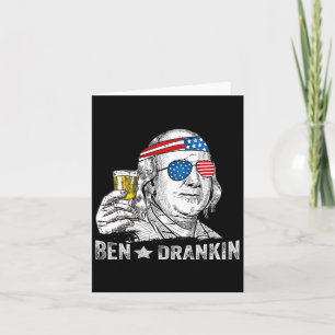 Ben Drankin - Benjamin Franklin Drinking Beer - 4t Card