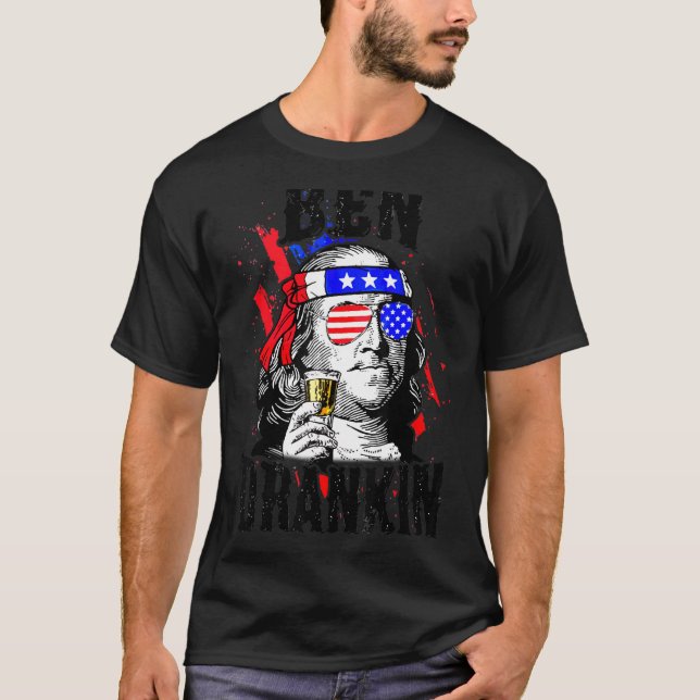 Ben Drankin Drinking Team Beer Benjamin Franklin 4 T-Shirt (Front)