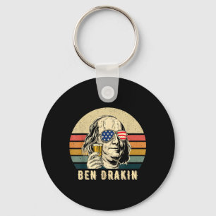 Ben Drankin Funny Patriotic Ap History 4th Of July Key Ring