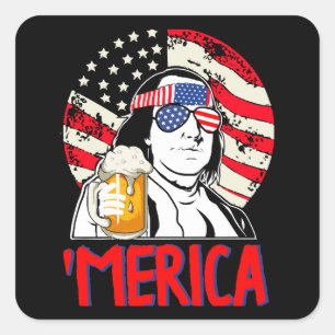 Ben Drankin  Let's celebrate the joy of the 4th of Square Sticker