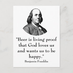 Ben Franklin and Quote Postcard