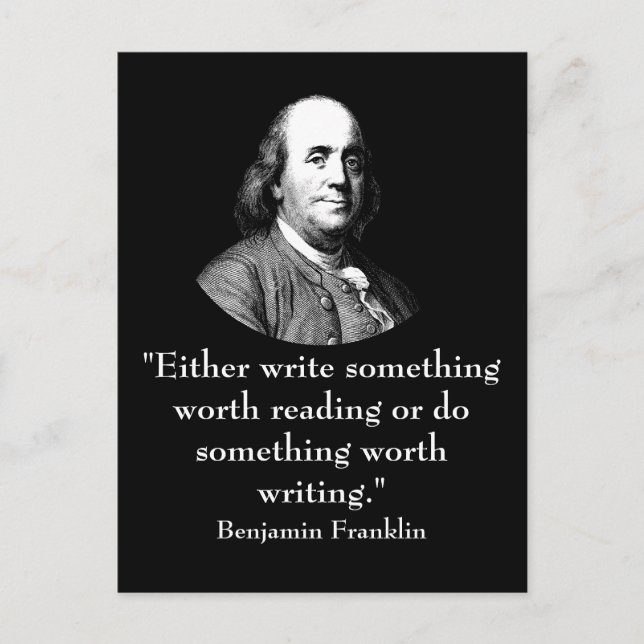Ben Franklin and Quote Postcard (Front)