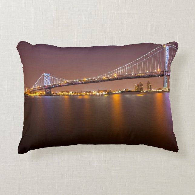 Ben Franklin Bridge Decorative Cushion (Front)