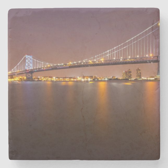Ben Franklin Bridge Stone Coaster (Front)