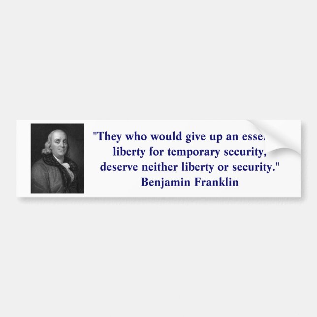 Ben Franklin Liberty Bumper Sticker (Front)