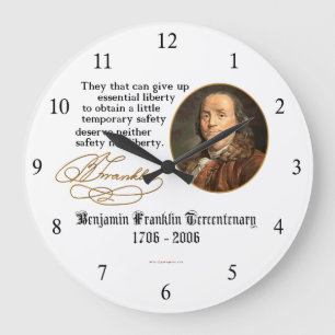 Ben Franklin - Liberty Large Clock