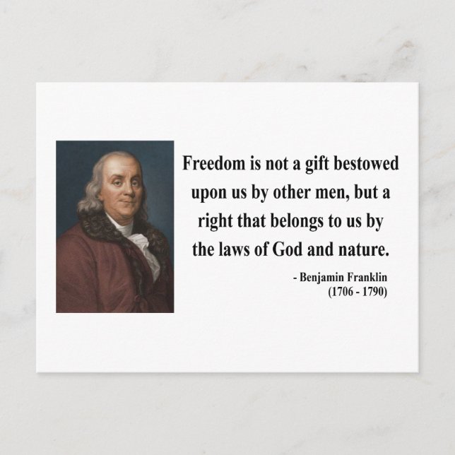 Ben Franklin Quote 4b Postcard (Front)