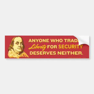 Ben Franklin Quote Bumper Sticker