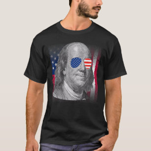Ben Franklin USA Flag Patriotic American Flag 4th  T-Shirt