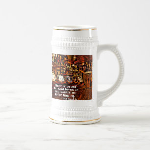 Ben Franklin's Famous Beer Quote Beer Stein