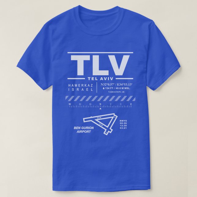 Ben Gurion Airport TLV T-Shirt (Design Front)