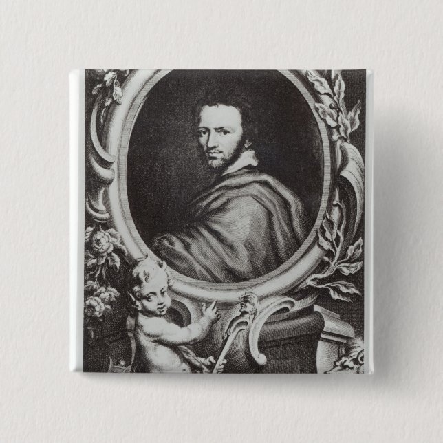 Ben Jonson  English playwright 15 Cm Square Badge (Front)