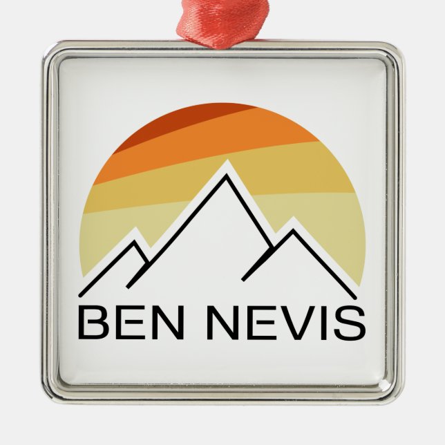 Ben Nevis Retro Metal Tree Decoration (Front)