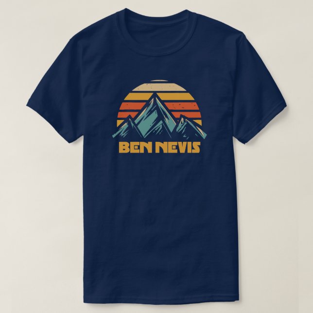 Ben Nevis Retro Turquoise T-Shirt (Design Front)