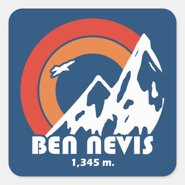 Ben Nevis Sun Eagle Square Sticker (Front)