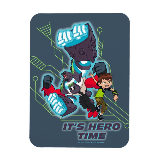 Ben & Omni-Enhanced Four Arms - It's Hero Time Magnet (Vertical)