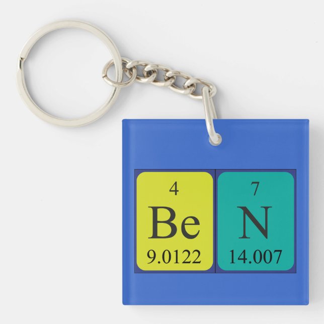 Ben periodic table name keyring (Front)