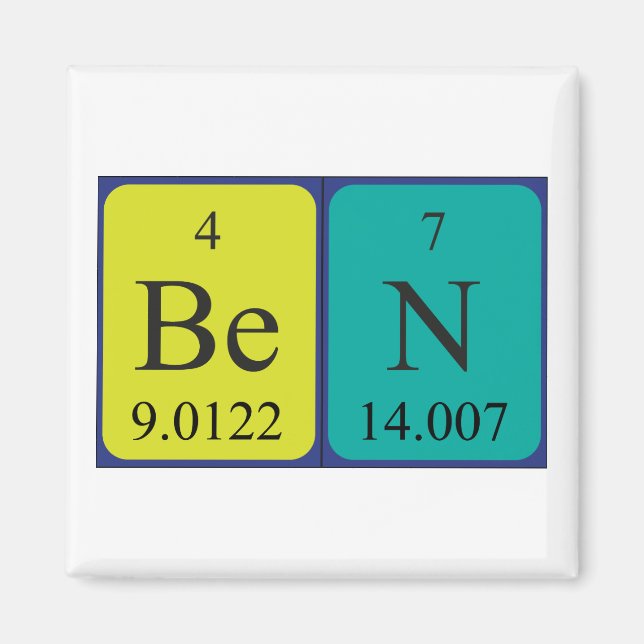 Ben periodic table name magnet (Front)